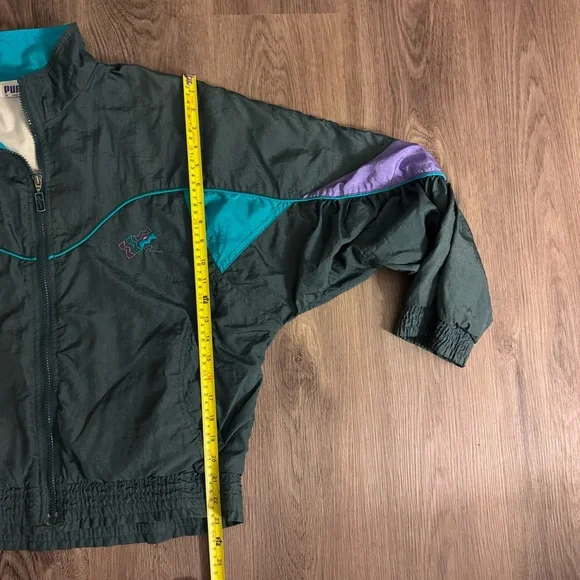 Puma Windbreaker Track Jacket Men’s Medium Colorblock 100% Nylon Vtg 89s 90s - Picture 5 of 8